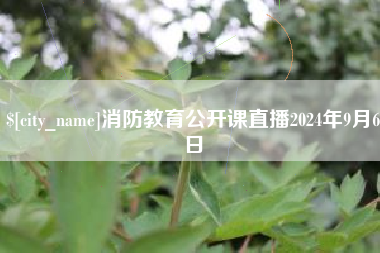 招远消防教育公开课直播2024年9月6日