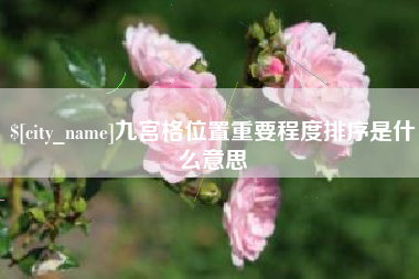 招远九宫格位置重要程度排序是什么意思