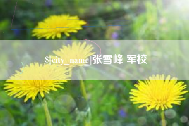 招远张雪峰 军校