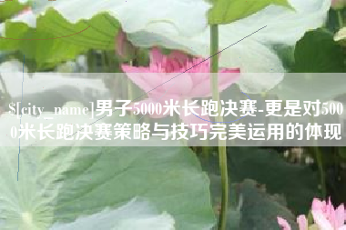 招远男子5000米长跑决赛-更是对5000米长跑决赛策略与技巧完美运用的体现