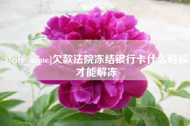 招远欠款法院冻结银行卡什么时候才能解冻