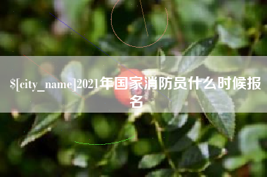 招远2021年国家消防员什么时候报名
