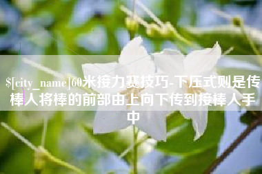 招远60米接力赛技巧-下压式则是传棒人将棒的前部由上向下传到接棒人手中