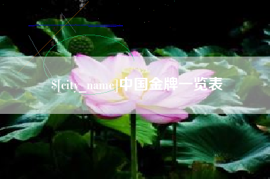 招远中国金牌一览表