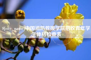 招远中国消防救援学院招收青年学生体格检查表